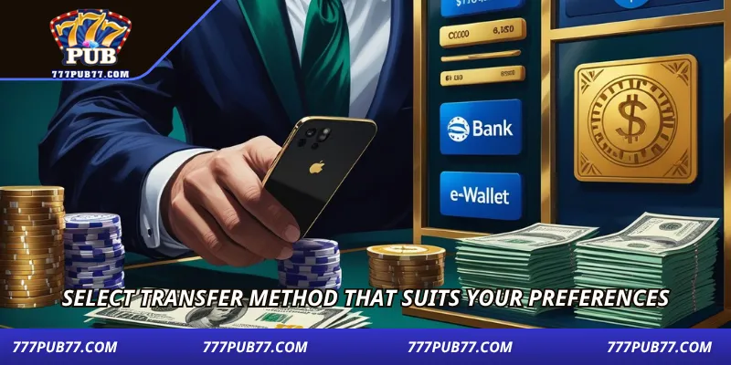 Select transfer method that suits your preferences