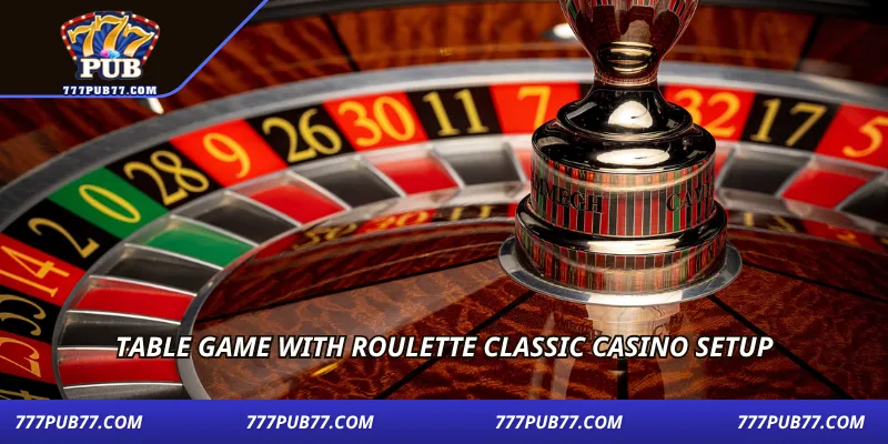Table game with Roulette classic casino setup